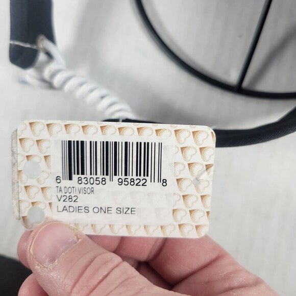 GloveIt Ladies Red & White Polka Dot Outdoor Golfing Tennis Adjustable Visor Hat - Picture 6 of 7